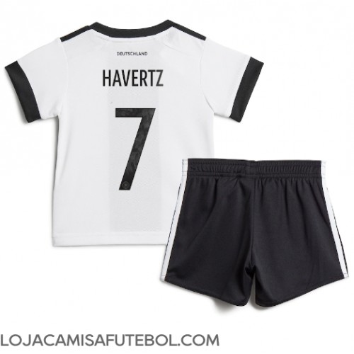Camisa de Futebol Alemanha Kai Havertz #7 Equipamento Principal Infantil Mundo 2022 Manga Curta (+ Calças curtas)
